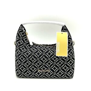 Michael Kors Ember Small Logo Jacquard Messenger Bag Black